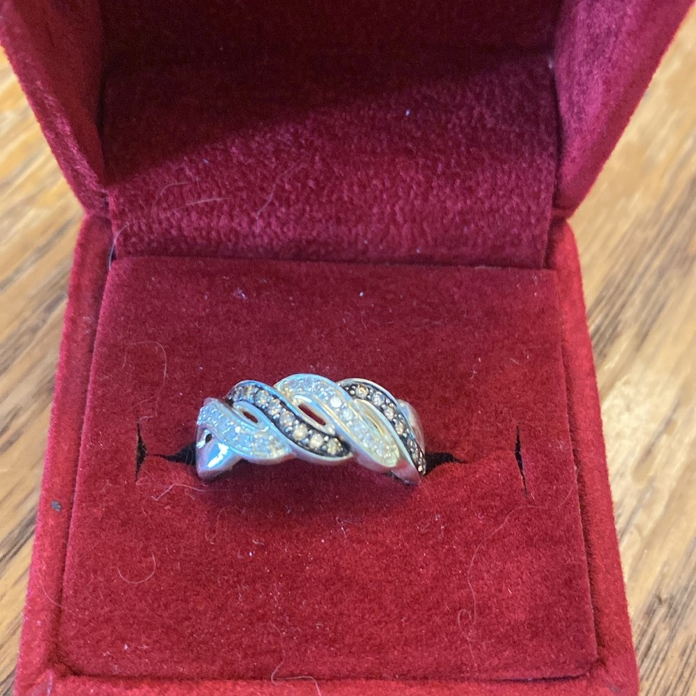 Affinity Diamond Ring Size 7 Sterling Silver Cros… - image 2